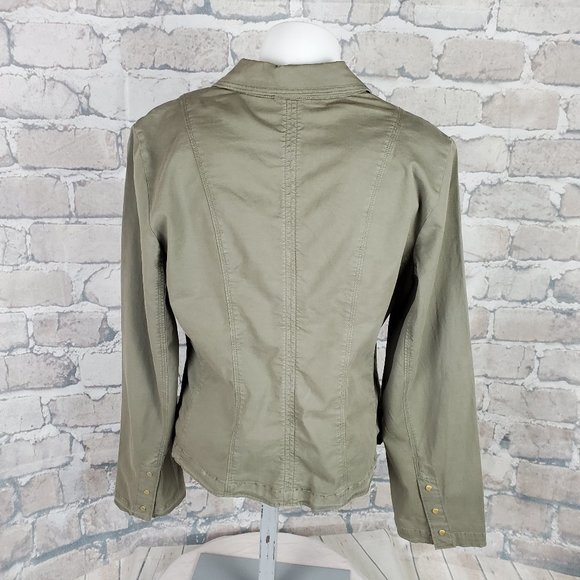 Chico's Cotton Jacket Blazer Olive Size 1 (8/10 M) - Picture 8 of 15